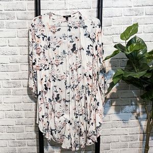 White Floral Flowy Cardigan Torrid